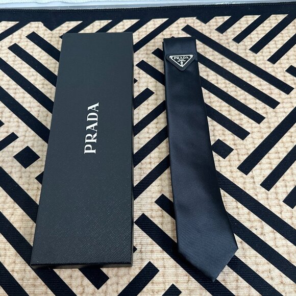 Prada Black Silk Tie